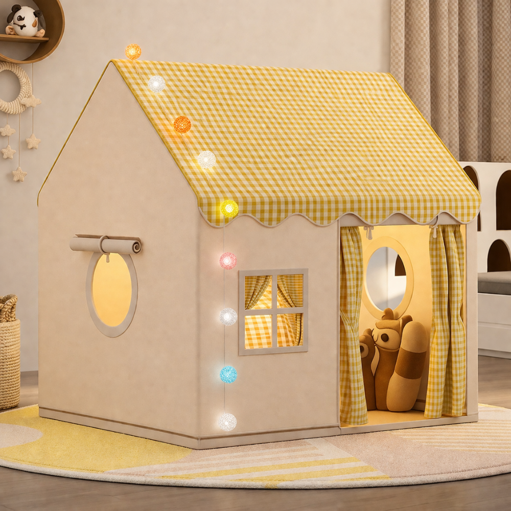 Little Teekie Cozy Playhouse Tent with Lights for Kids