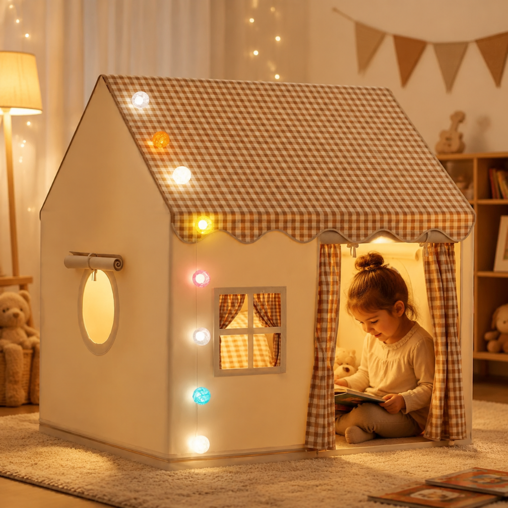 Little Teekie Cozy Playhouse Tent with Lights for Kids