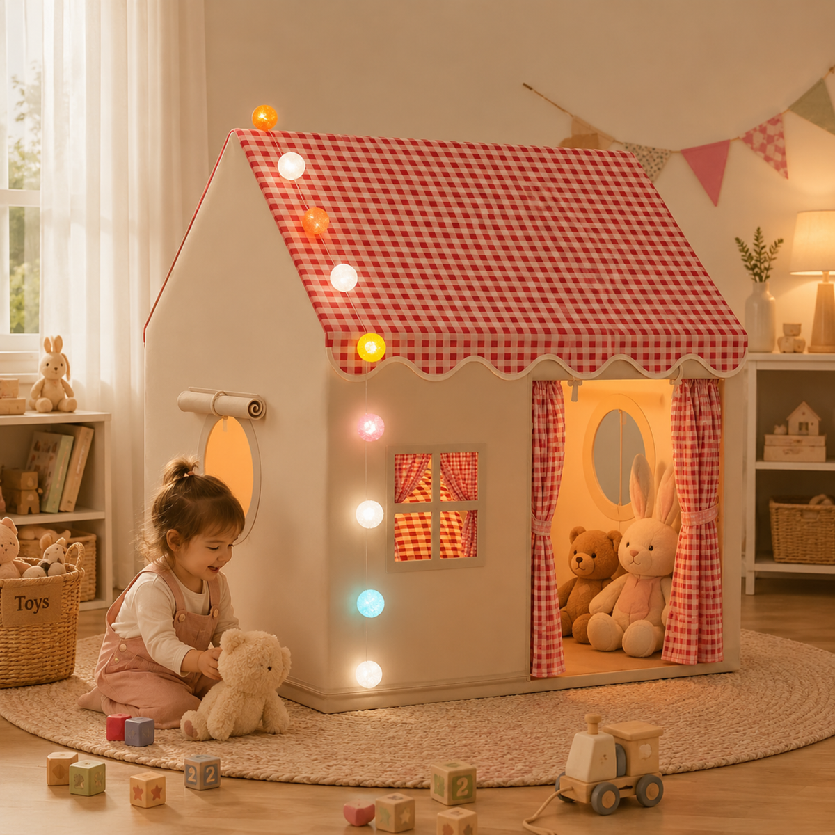 Little Teekie Cozy Playhouse Tent with Lights for Kids