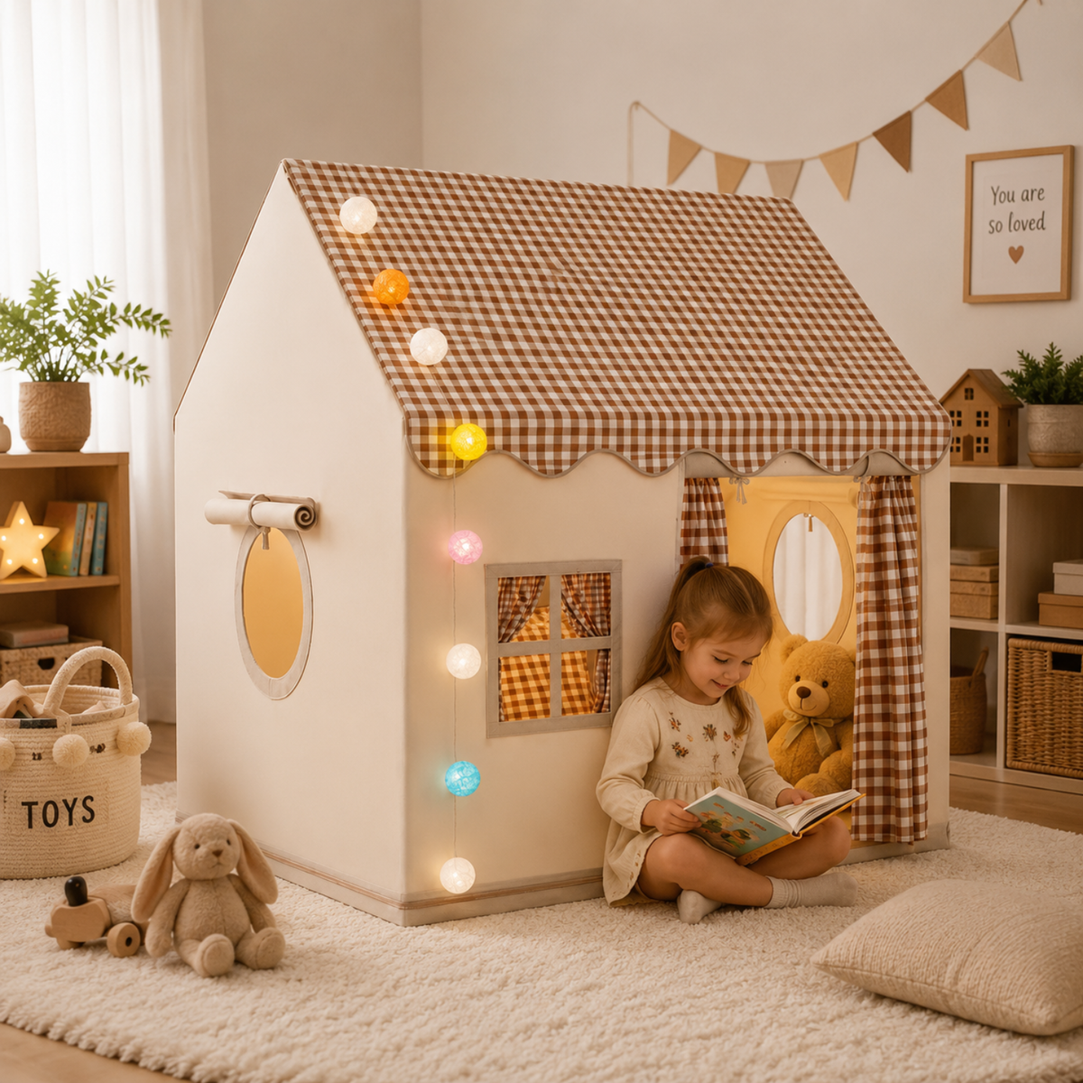 Little Teekie Cozy Playhouse Tent with Lights for Kids