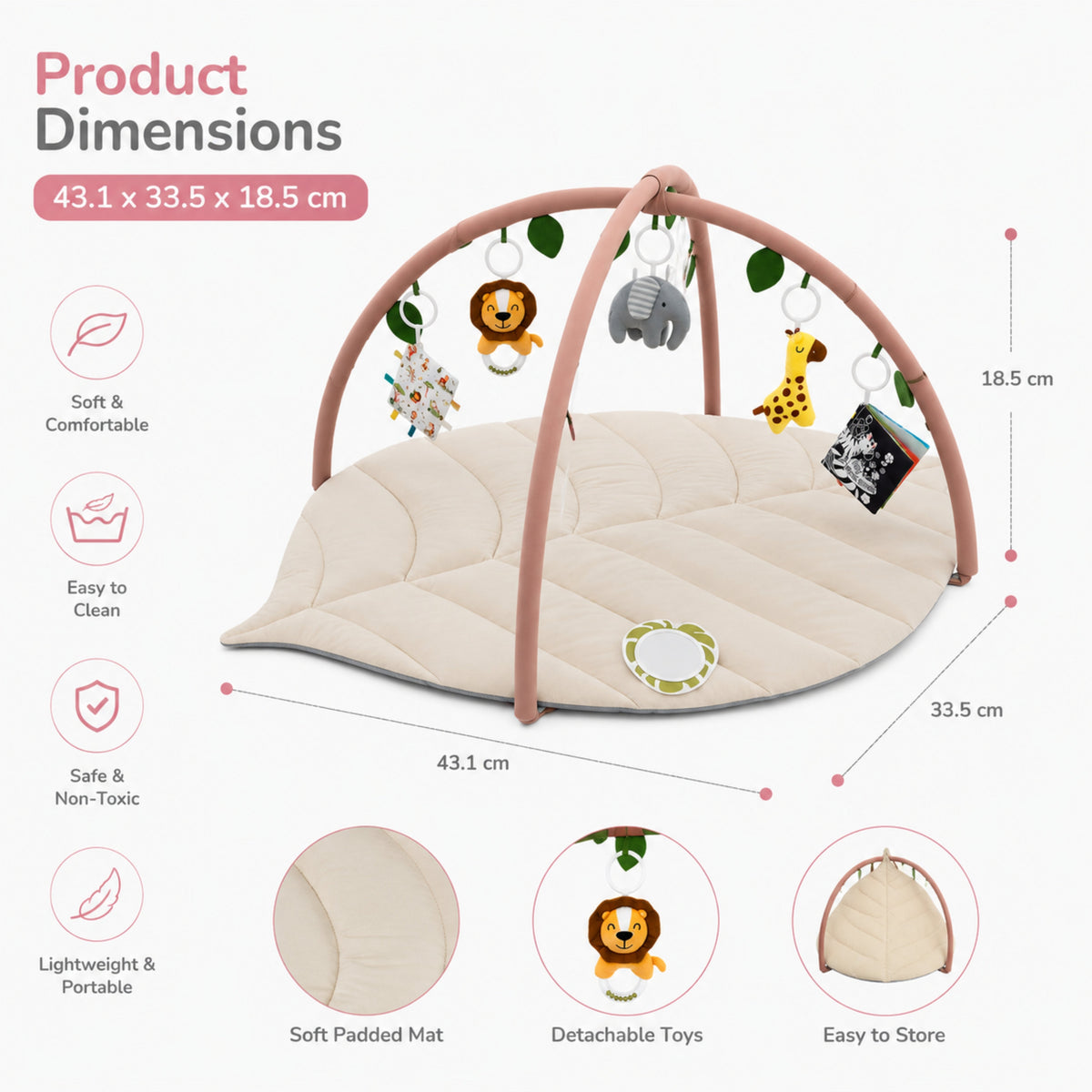 Little Teekie Leaf Shape Baby Play Gym Activity Mat