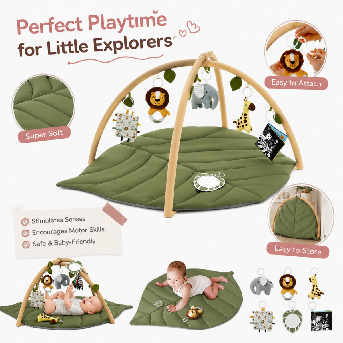 Little Teekie Leaf Shape Baby Play Gym Activity Mat