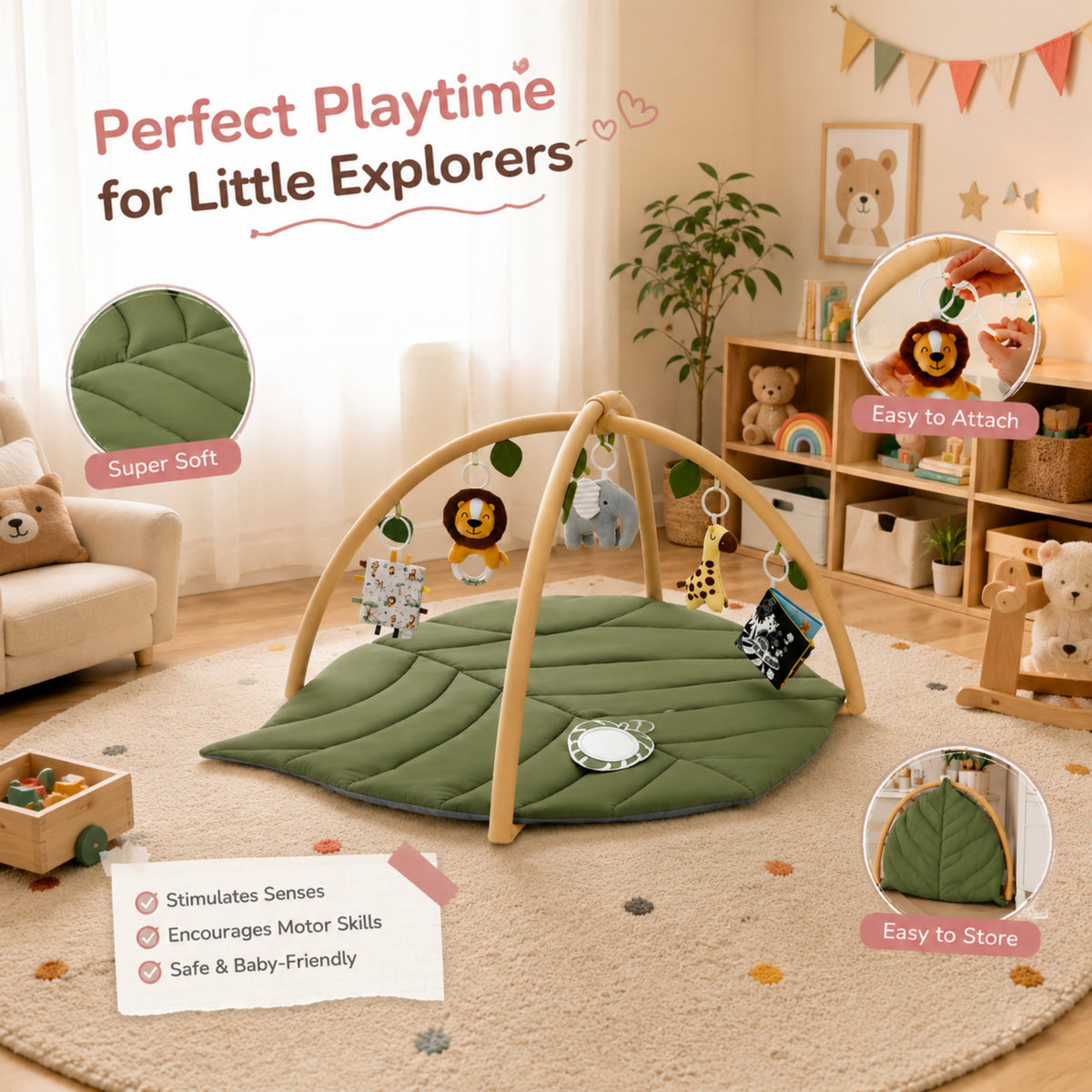Little Teekie Leaf Shape Baby Play Gym Activity Mat
